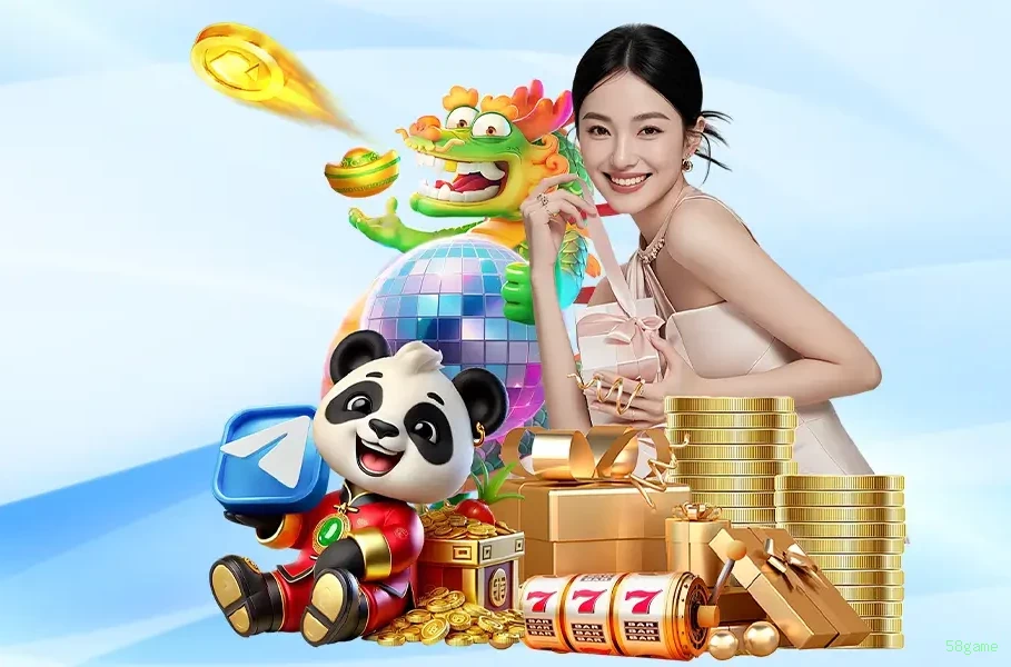 Imagem promocional da 58game mostrando a plataforma e suas vantagens